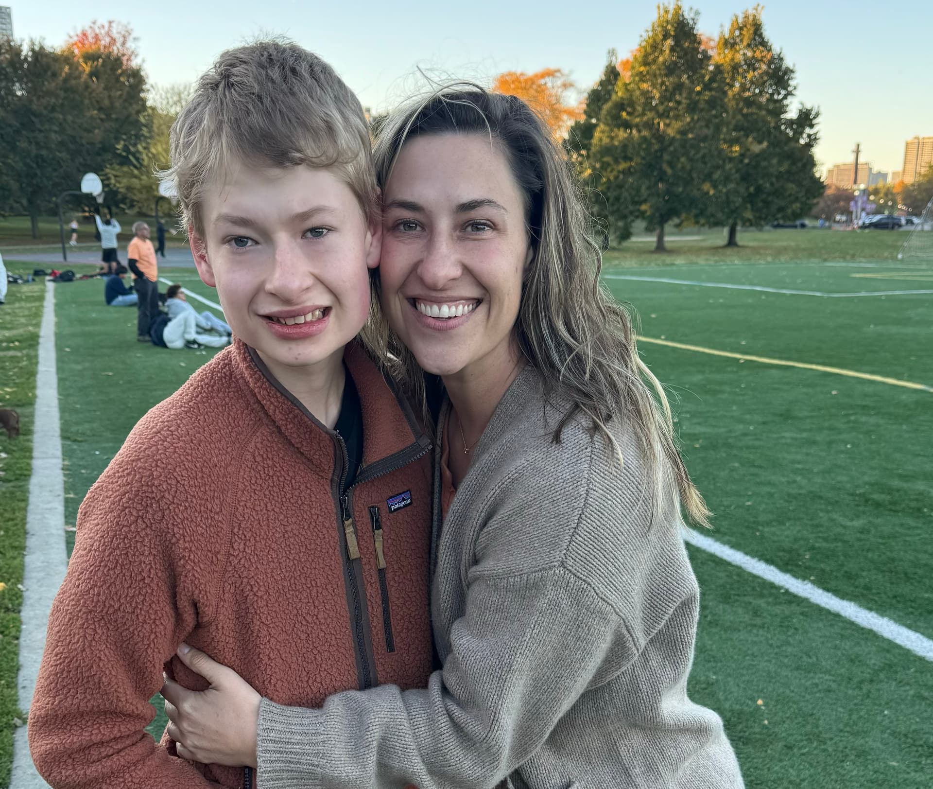 On the couch with therapist and caregiver Amanda Griffith-Atkins