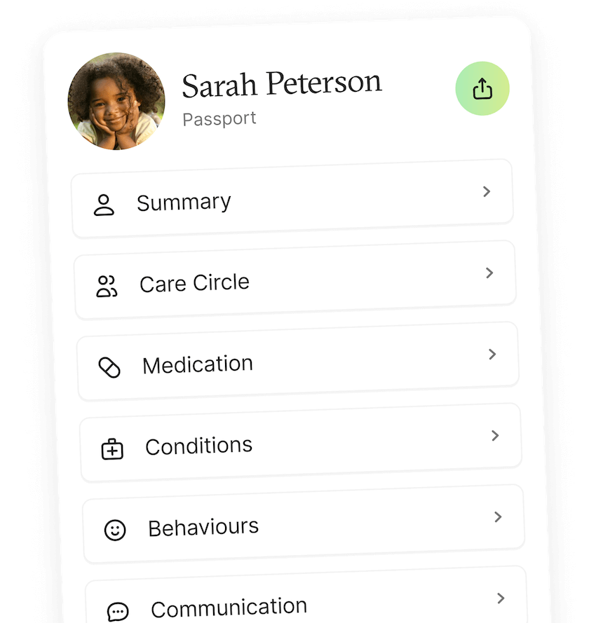 Shareable care passport